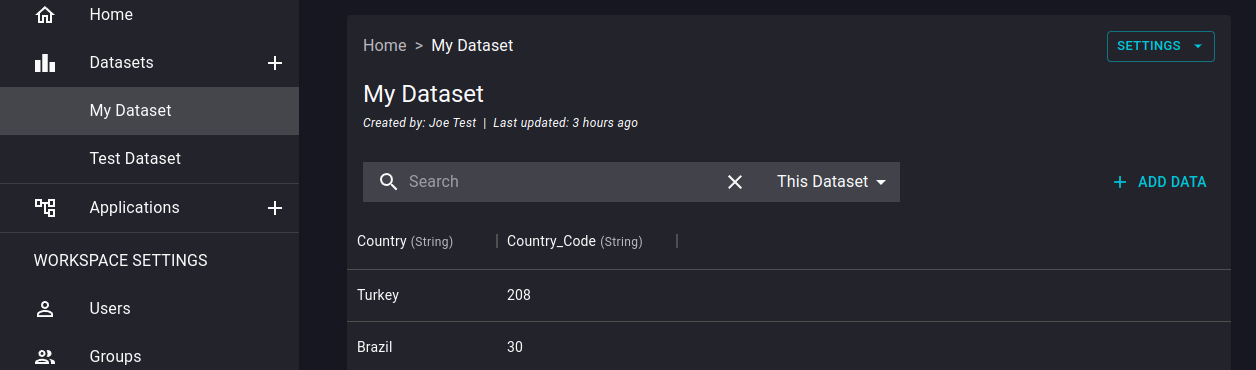 Dataset Search Dashboard