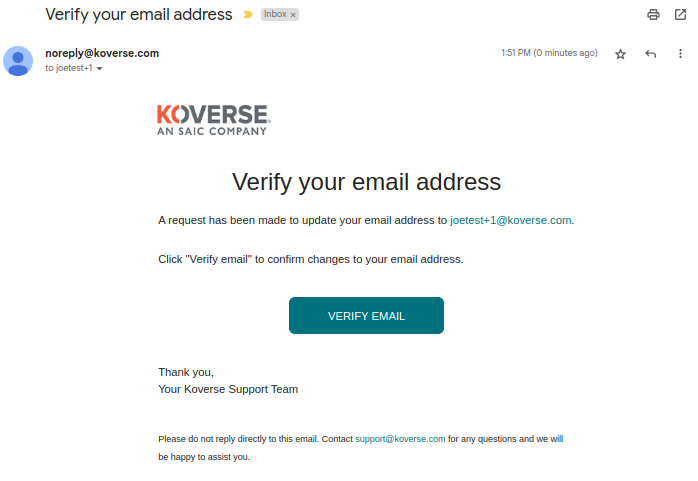 Verify New Email Address